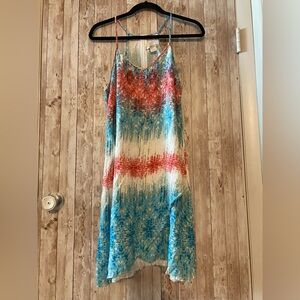 Ariat women's dress size Large tank dress blue white red Aztec print tribal